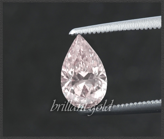 Diamant Tropfen mit GIA Zertifikat 0.28 ct, rosa